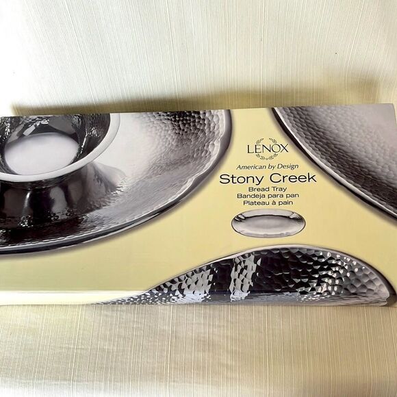Lenox “Stony Creek” Silver-Tone 14” Bread Aluminum Serving Tray-   NEW - Picture 2 of 6